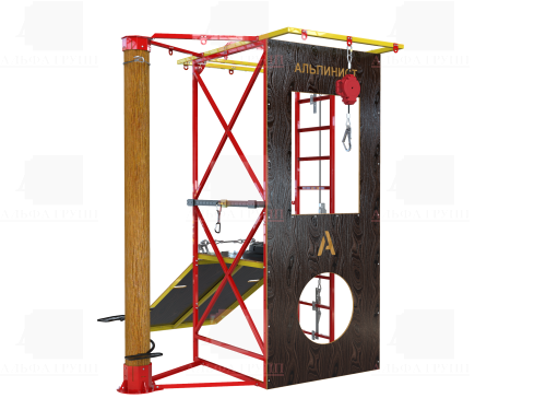 Учебно-тренировочный полигон Альпинист-2-0 (2,7м + бревно).
