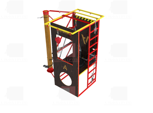 Учебно-тренировочный полигон Альпинист-2-0 (2,7м + бревно).